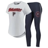 Concepts Sport Women's  White, Charcoal Atlanta Falcons Sonata T-shirt And Leggings Sleep Set In White