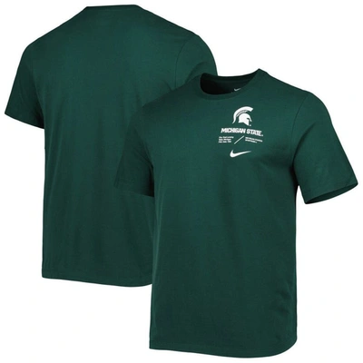 NIKE NIKE GREEN MICHIGAN STATE SPARTANS TEAM PRACTICE PERFORMANCE T-SHIRT