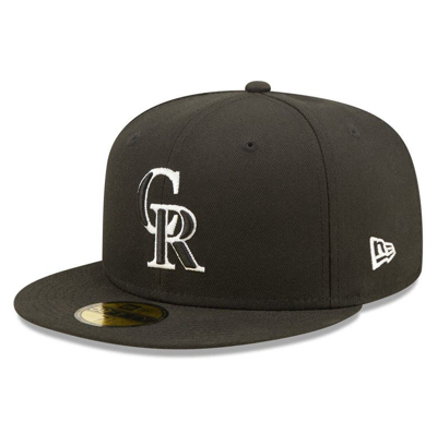 New Era Black Colorado Rockies Team Logo 59fifty Fitted Hat