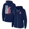 Wear By Erin Andrews Navy St. Louis Cardinals Sponge Fleece Full-zip Hoodie In Navy