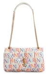 Saint Laurent Jamie Medium Leather-trimmed Quilted Printed Satin Shoulder Bag In Multicolore