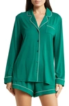Nordstrom Moonlight Eco Long Sleeve Short Pajamas In Green Evergreen