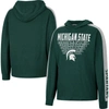COLOSSEUM YOUTH COLOSSEUM HEATHERED GREEN MICHIGAN STATE SPARTANS WIND CHANGES RAGLAN HOODIE T-SHIRT