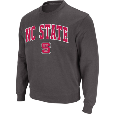 Colosseum Men's Nc State Wolfpack Arch & Logo Crew Neck Sweatshirt In Charcoal