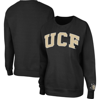 Colosseum Women's  Black Ucf Knights Campanile Logo Pullover Sweatshirt In Black