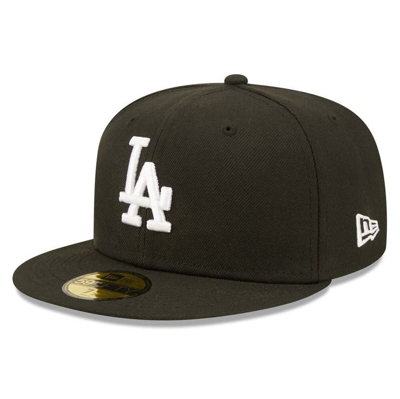 New Era Black Los Angeles Dodgers Team Logo 59fifty Fitted Hat