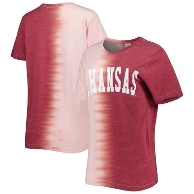 GAMEDAY COUTURE GAMEDAY COUTURE CARDINAL ARKANSAS RAZORBACKS FIND YOUR GROOVE SPLIT-DYE T-SHIRT
