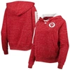 Colosseum Crimson Indiana Hoosiers The Devil Speckle Lace-placket Raglan Pullover Hoodie In Crimson