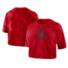 NIKE NIKE RED GEORGIA BULLDOGS TIE-DYE CROPPED T-SHIRT