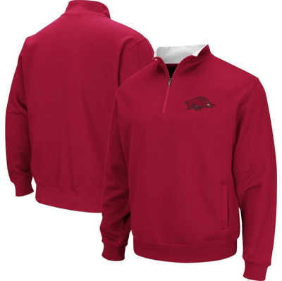 Colosseum Men's  Cardinal Arkansas Razorbacks Big And Tall Tortugas Logo Quarter-zip Sweatshirt