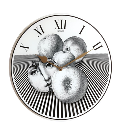 Fornasetti Tema E Variazioni No. 390 Wall Clock In White/black