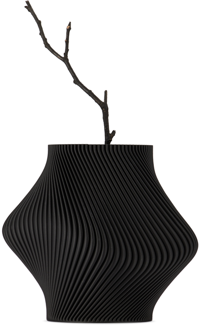 Sheyn Black Bloz Vase In Charcoal