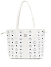 Mcm White Canvas Reversible Liz Shopping Bag In White