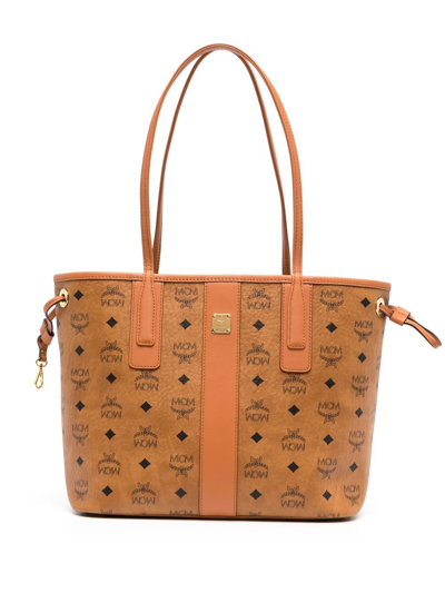 Mcm Small Liz Reversible Tote Bag In Brown