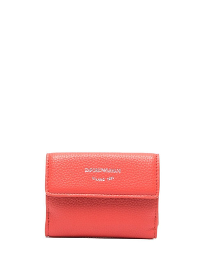 Emporio Armani Logo-stamp Wallet In Orange