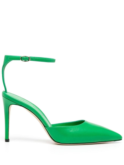 Victoria Beckham 100mm Pointed Leather Pumps In Green