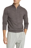 Reiss Blackhall Quarter Zip Wool Sweater In Charcoal Moulin