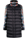 Etro High-neck Printed Puffer Jacket In Black