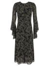 Michael Michael Kors Paisley-print Recycled-chiffon Midi Dress In Green