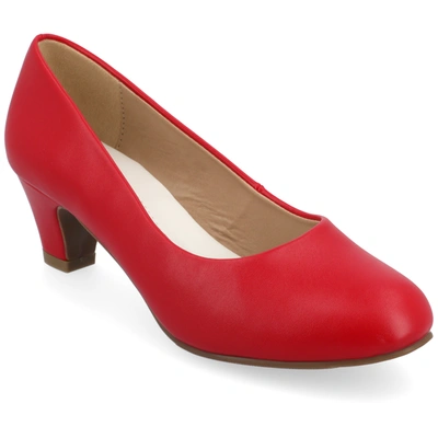 Journee Collection Journee Luu Pump In Red- Faux Leather Polyurethane