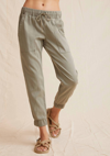 Bella Dahl Easy Cropped High-rise Woven Jogging Bottoms In Beige