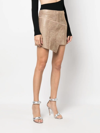 Andreädamo Crystal-embellished Asymmetric Wrap Skirt In Nude & Neutrals