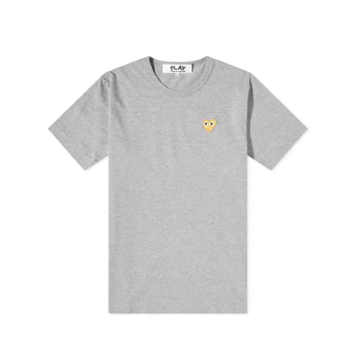 Comme Des Garçons Play Embroidered Logo T-shirt In Grey