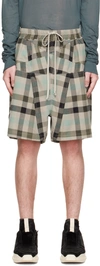 Rick Owens Penta Plaid-check Bermuda Shorts In 08p Pearl Plaid 08p