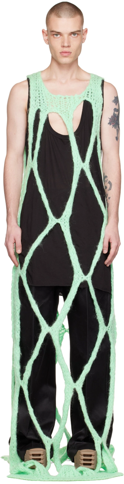 Rick Owens Green Net Tank Top In 56 Aqua