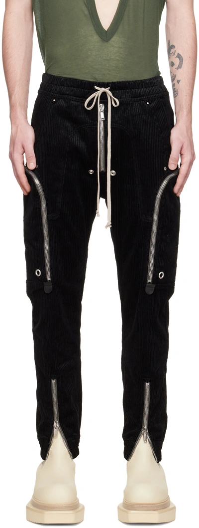 Rick Owens Black Bauhaus Cargo Pants In Nero