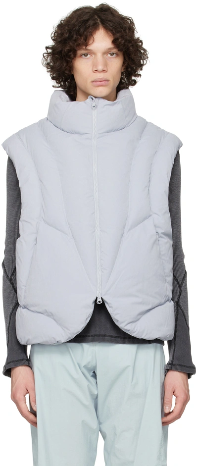 Hyein Seo Blue Padded Reversible Vest In Ash Blue