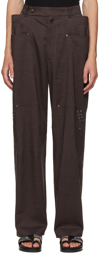 Kiko Kostadinov Brown Antharas Wide-leg Trousers | ModeSens Kiko Kostadinov Brown Antharas Wide-leg Trousers | ModeSens