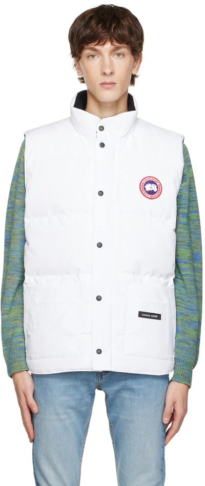 Canada Goose White Freestyle Crew Down Vest In 25 White