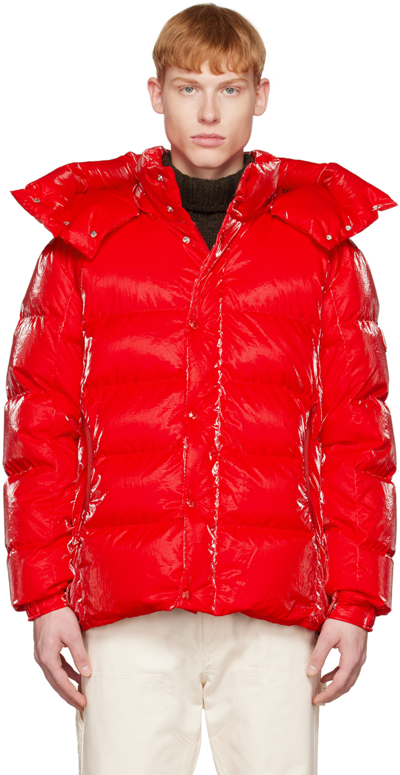 Moncler Verdon Quilted Coated Nylon-ripstop Down Hooded Jacket In Red