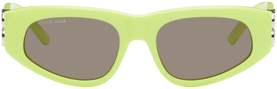 Balenciaga Bb0095s-007 - Yellow Sunglasses In Yellow-silver-grey