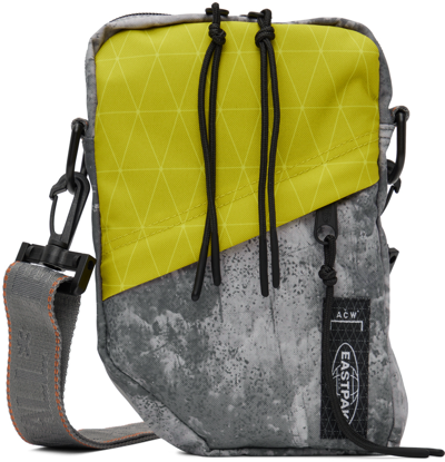 A-cold-wall* Gray Eastpak Edition Crossbody Pouch In Light Grey/lime