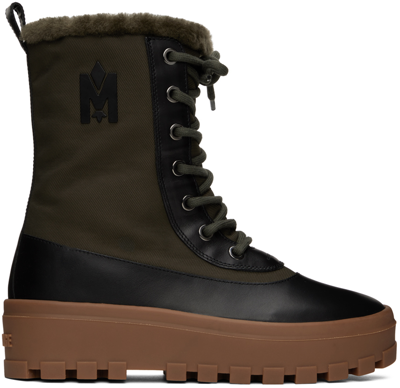 Mackage Men's Hero Logo Lug-sole Boots In Army Black