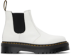 Dr. Martens 2976 Smooth Leather Platform Chelsea Boots In White Smooth