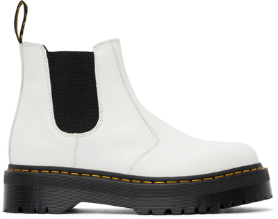Dr. Martens 2976 Smooth Leather Platform Chelsea Boots In White