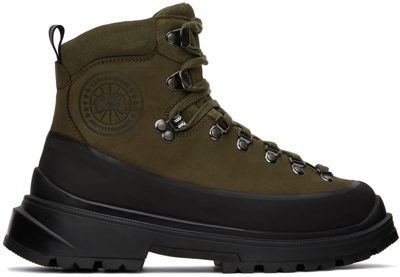 Canada Goose Journey Rubber And Nubuck-trimmed Suede Hiking Boots In Green