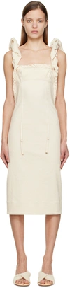 Jacquemus La Robe Crema Maxi Dress In 110 Off-white