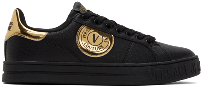 Versace Jeans Couture Court 88 V-emblem Sneakers In Black