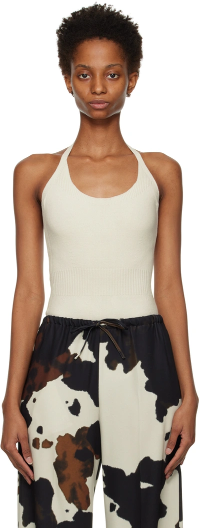 Dries Van Noten Off-white Halter Bodysuit In 8 Off White