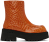 Marni Woman Ankle Boots Orange Size 8 Soft Leather In 00r17 Carrot