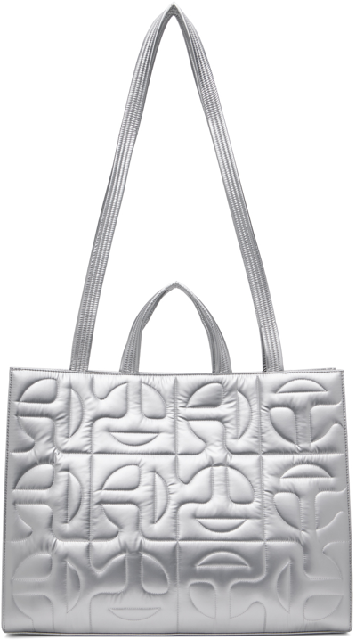 Moose Knuckles X Telfar Silver Large Shopper Tote In 199 Silver
