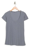 James Perse Deep V-neck T-shirt In Arsenic
