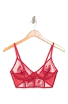 Thistle & Spire Thistle And Spire Verona Embroidered Longline Bralette In Crimson