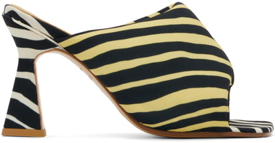 Ugo Paulon Evan 100mm Zebra-print Sandals In Yellow