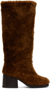 TACH SSENSE EXCLUSIVE BROWN SHERPA BOOTS