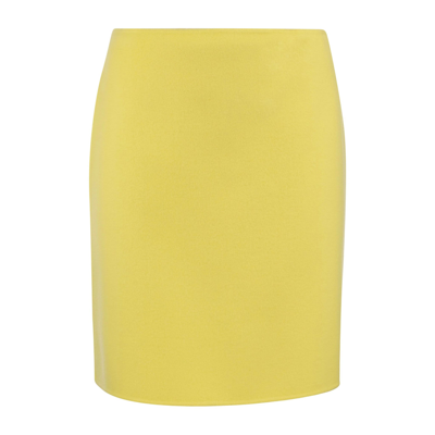 Max Mara Essen Wool Skirt In Yellow